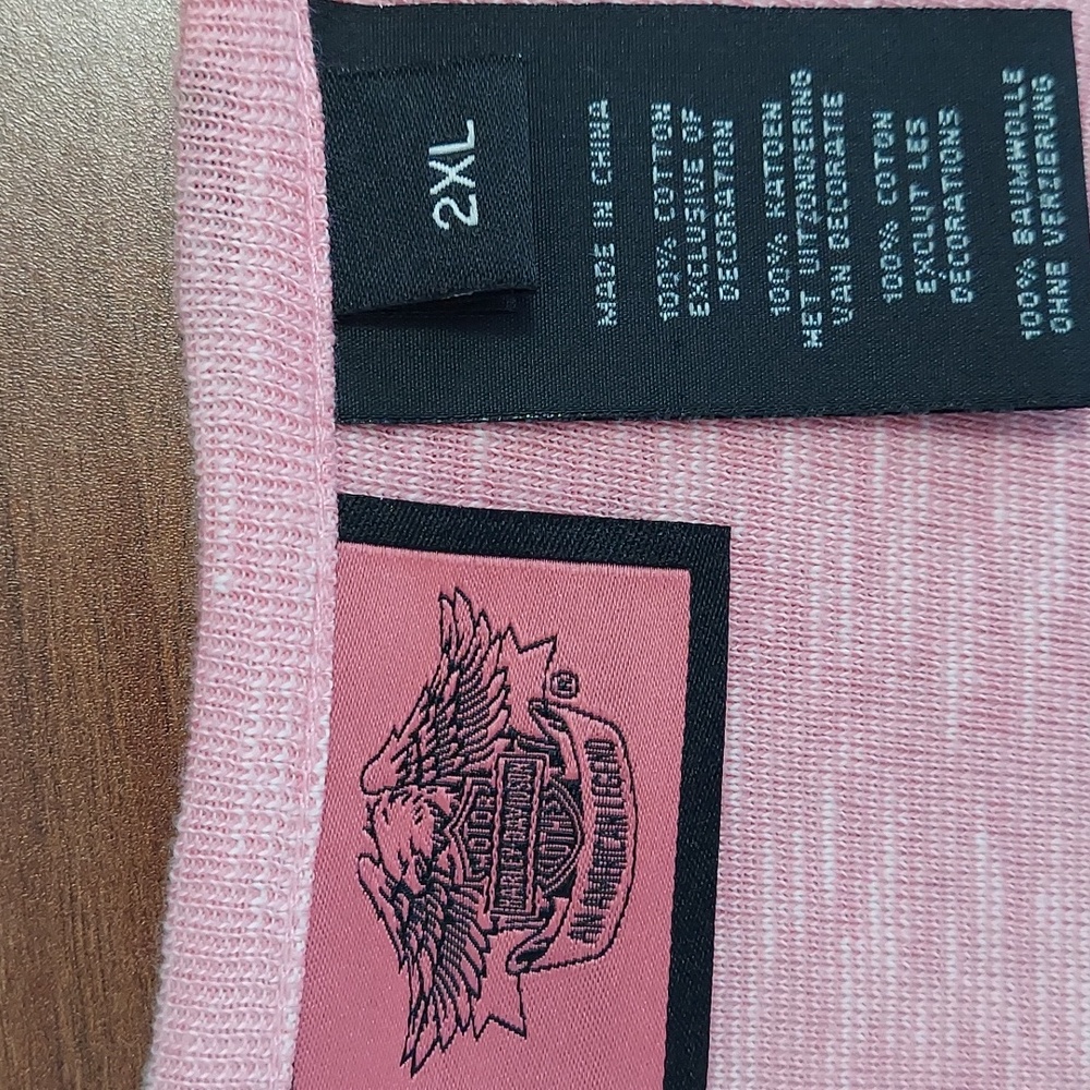 Harley-Davidson Pink Long Sleeve Henley Tee - Picture 5 of 6